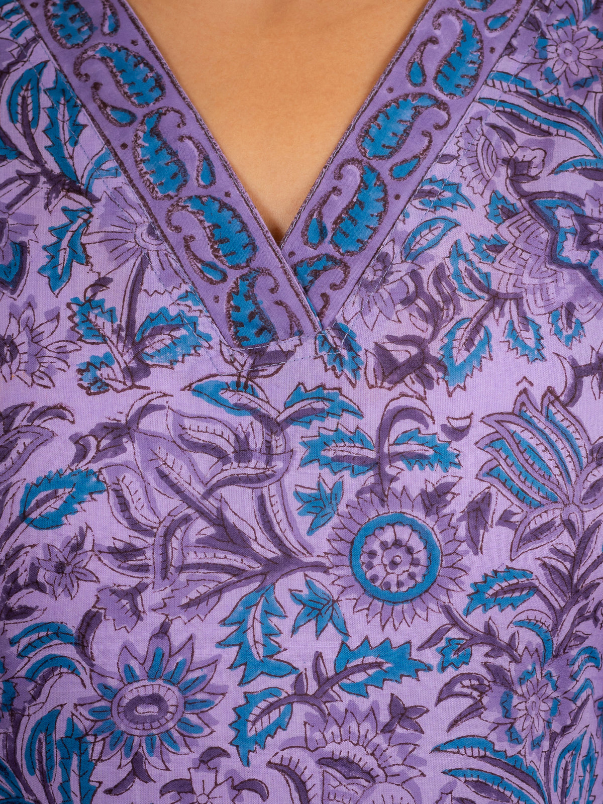 Click to view full screen Zoya Purple Floral Cotton Suit set