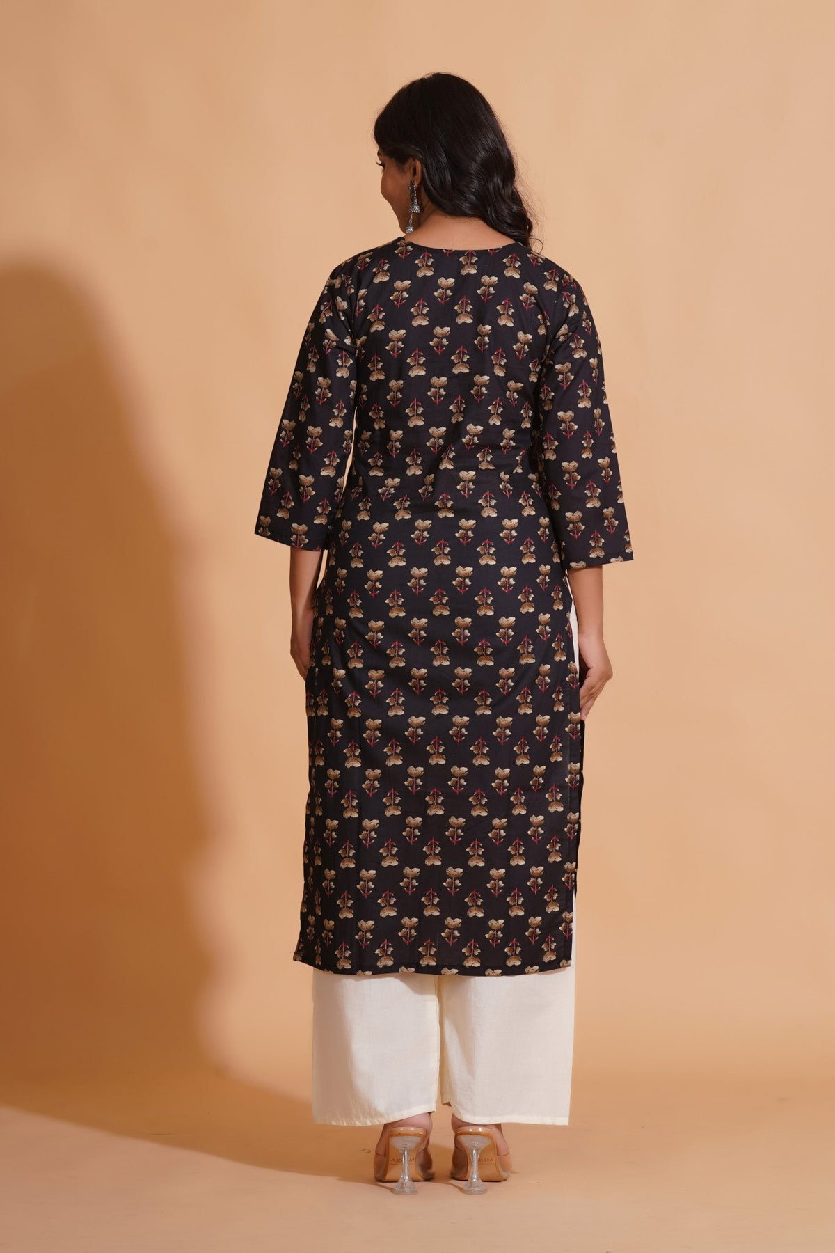 Click to view full screen Black Elegance V-Neck Kurta - Himdim Wear