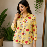Yellow Vintage Pets & Hearts Shirt