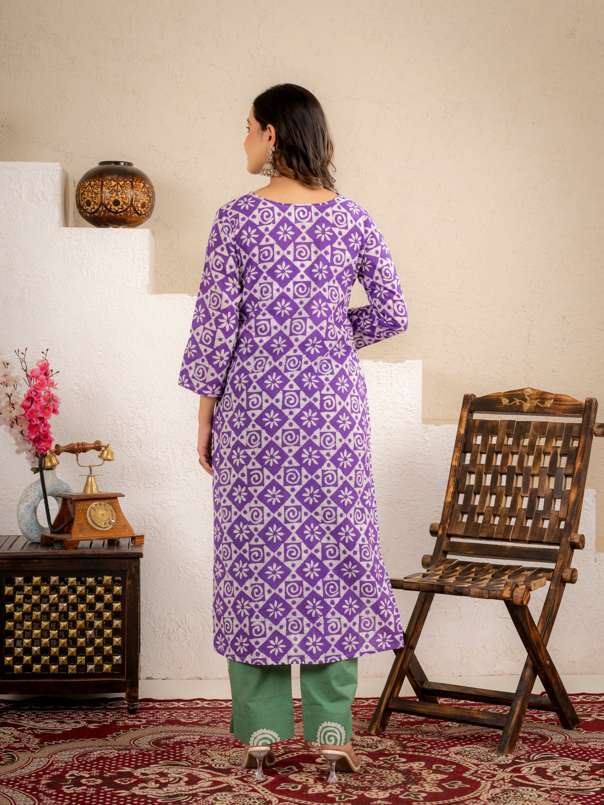 Lavender Aura Cotton suit  Set