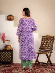 Lavender Aura Cotton suit  Set