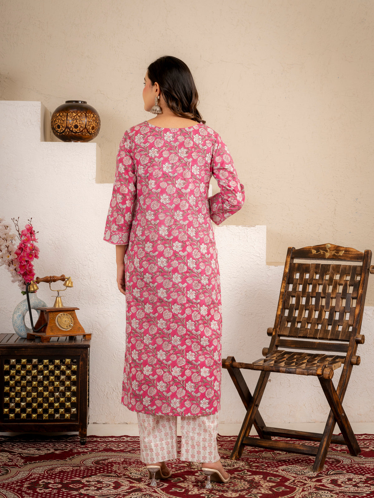 Blush Pink Cotton Suit Set