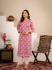 Blush Pink Cotton Suit Set