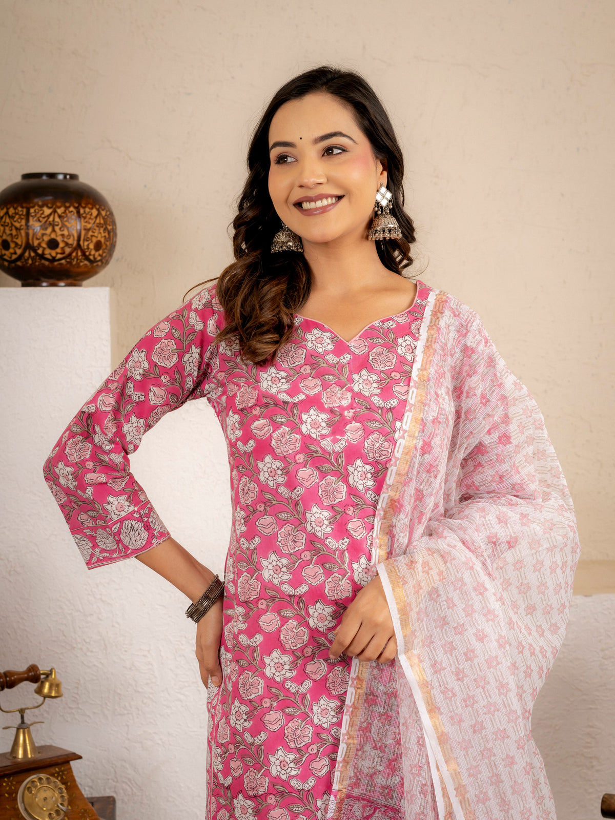 Blush Pink Cotton Suit Set