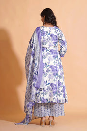 Opulent Lavender A-Line Floral Suit Set - Himdim Wear
