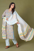 Sunlit Blossom Handblock Cotton Suit Set