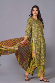 Verdant Paisley Heritage Print Kurta Set - Himdim Wear