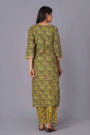 Verdant Paisley Heritage Print Kurta Set - Himdim Wear