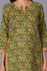 Verdant Paisley Heritage Print Kurta Set - Himdim Wear