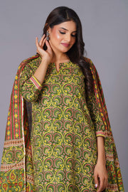 Verdant Paisley Heritage Print Kurta Set - Himdim Wear