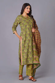 Verdant Paisley Heritage Print Kurta Set - Himdim Wear